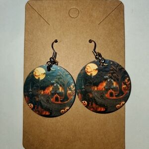 Halloween Themed Round Earrings